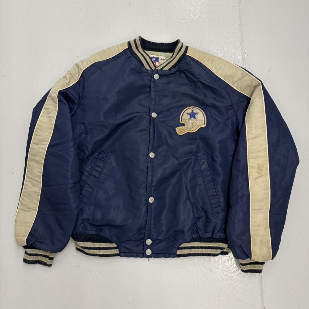 Vintage 80s Dallas Cowboys NFL Blue Bomber Jacket